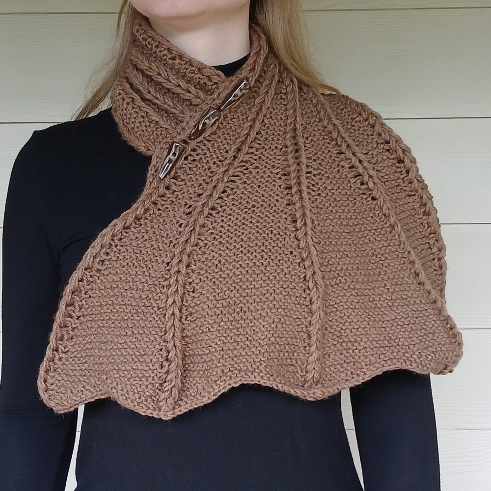 Dragon Wing Cowl Scarf - Coffee Brown
